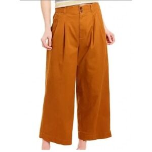 Madewell Culottes Cropped Wide Leg Pants Pleated‎ Carrot Brown Size 6